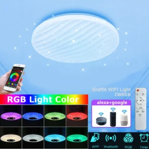 Smart WIFI Tuya APP Led Wave Appearance Ceiling Lighting Modern RGBCW Color Dimmable Voice Control Home Bedroom Atmosphere Light