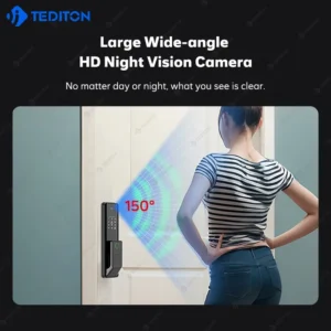 Tediton Mobile Phone Automatic Camera Door Lock Tuya App Smart Lock With Camera