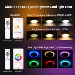 Smart Alexa Tuya Speaker Flush Mount Dimmable Rgb Room Ambient Ceiling Lighting Sky Panel Light for Indoor Using